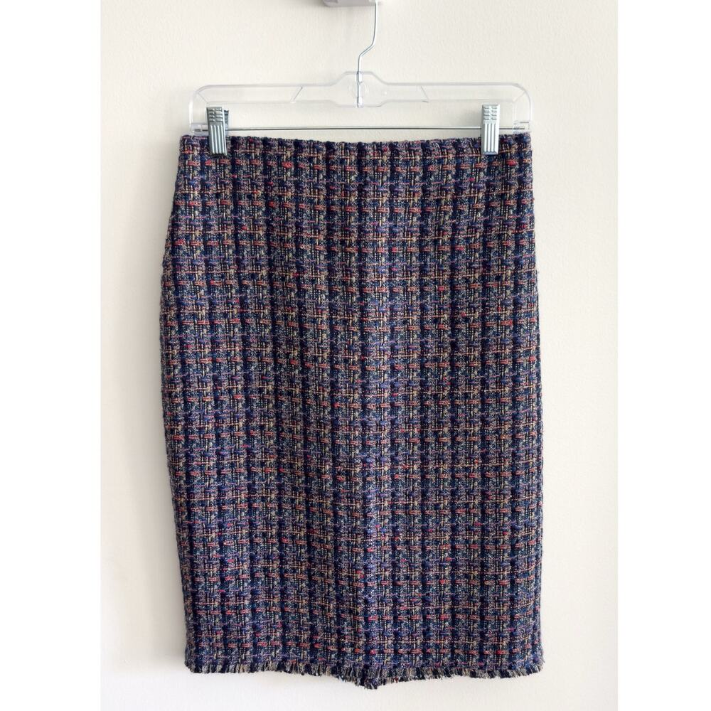 Ann Taylor: Women's Tweed, Fringe Hem, Pencil Skirt (size 2)